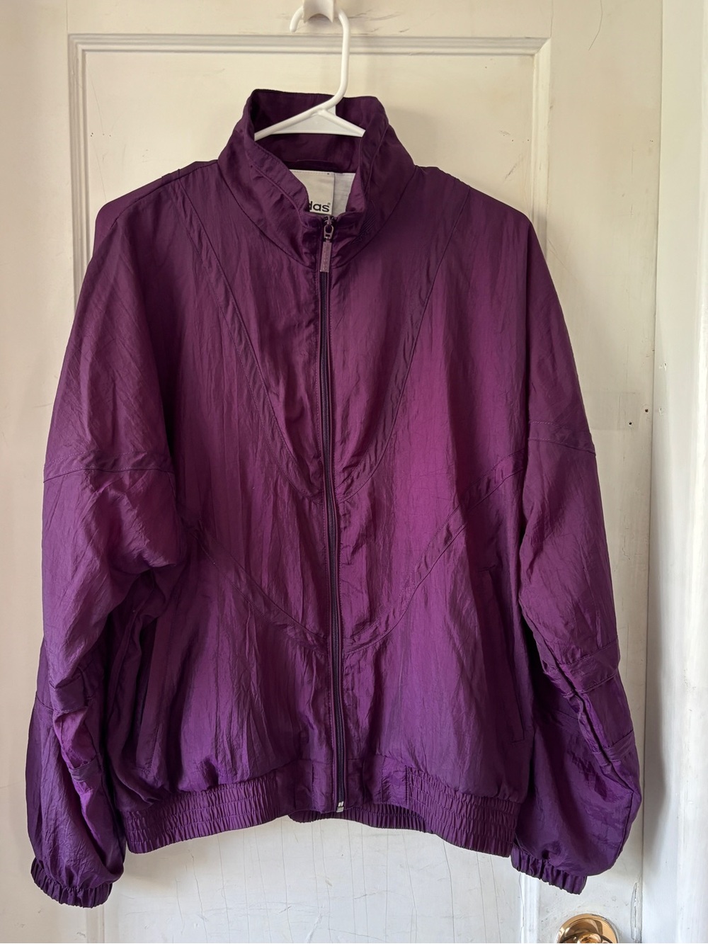 Adidas Men's Purple Full-Zip Windbreaker Jacket